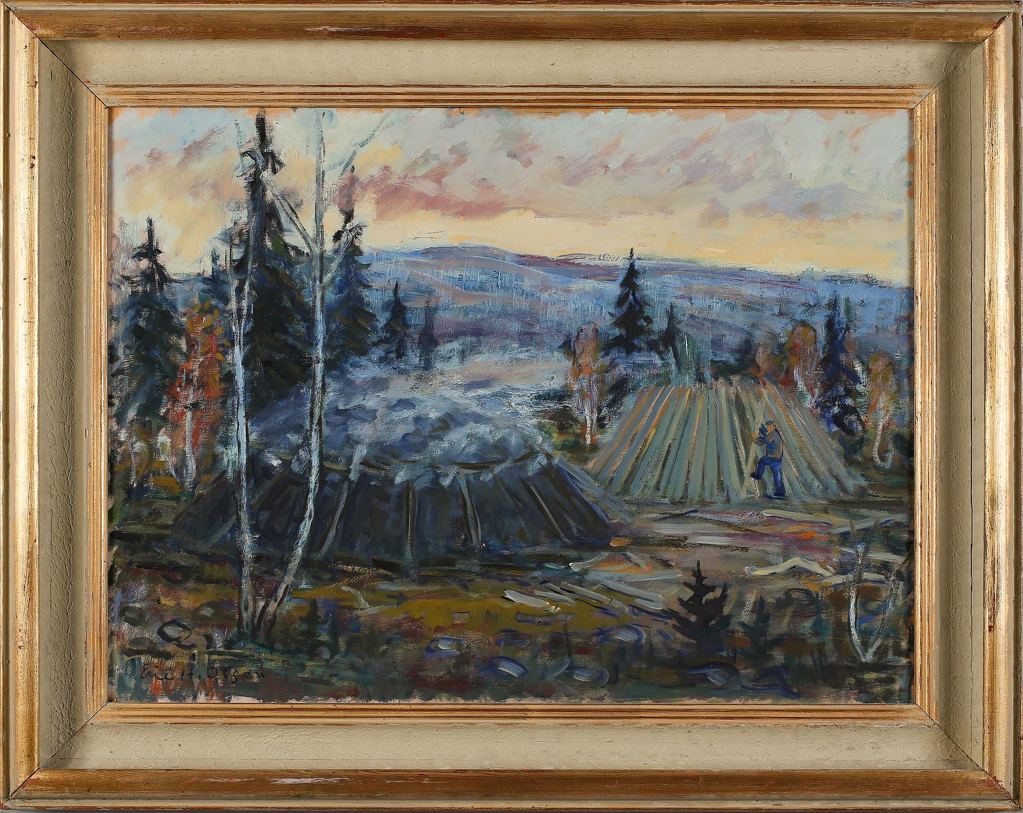 ERIC H OLSON, olja på pannå, signerad.