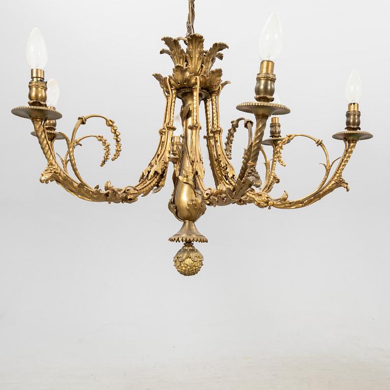 A Louis XVI-style chandelier later aprt of the 19th century.