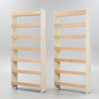 A pair of 'Ekoslund' bookshelves from IKEA.