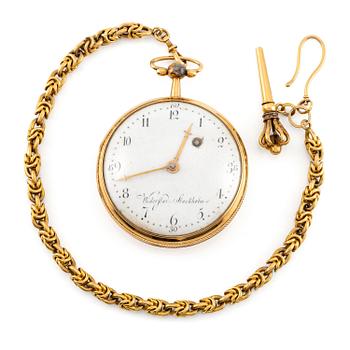 157. An 18k gold pocket watch by J. Widerstad (watchmaker in Stockholm 1785-1834).