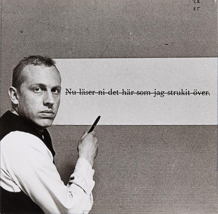 Lo Winge & Carl Fredrik Reuterswärd, photography, 1962.