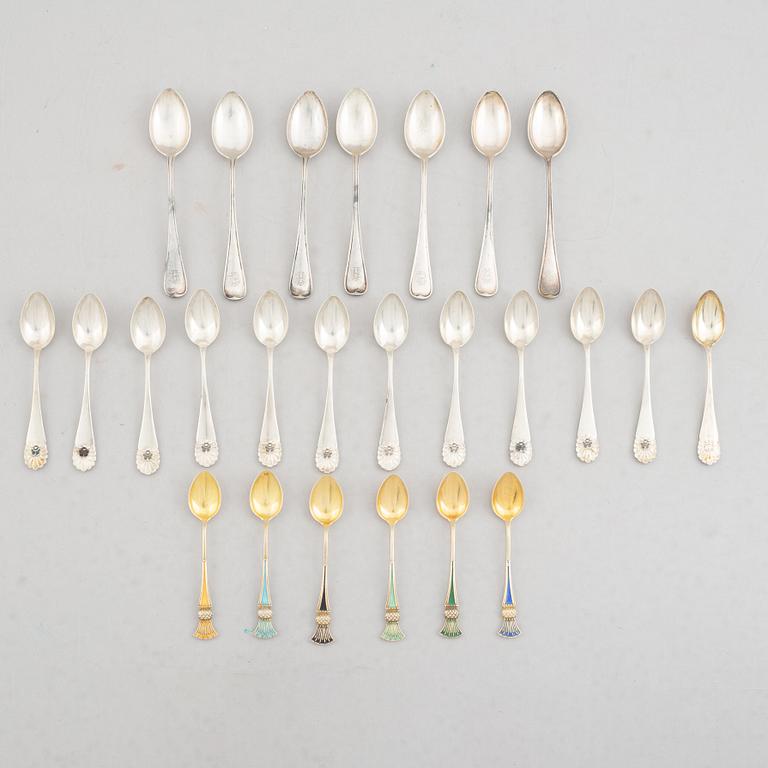 Silver Coffee and Mocha Spoons (24 pieces).