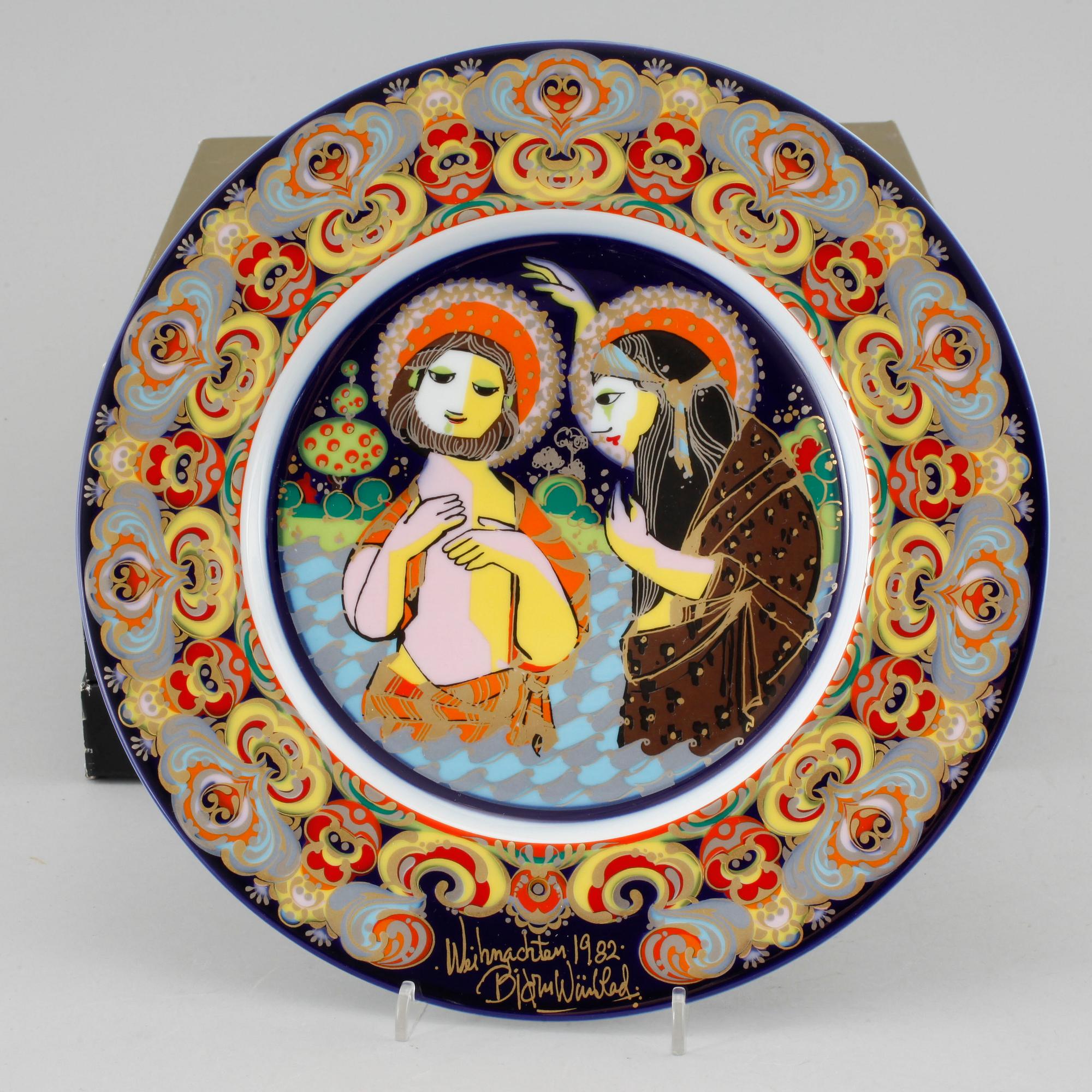 TALLRIKAR, 8 st, samt ASSIETTER, 2 st, porslin, Björn Wiinblad, Rosentahl, 1900-talets andra hälft.
