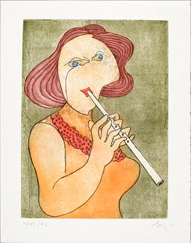 PORTFÖLJ MED GRAFISKA BLAD, 9+1 st, samtl sign o numr HC XIII/XXXV o XXVI/XL, i portfölj, 1981.