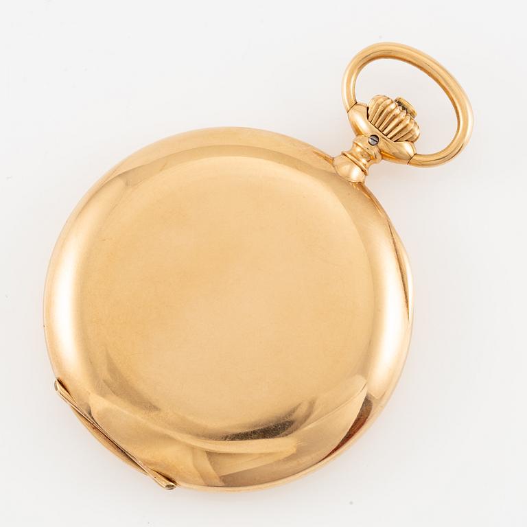 IWC, pocket watch, hunter, 14K gold, 52 mm.