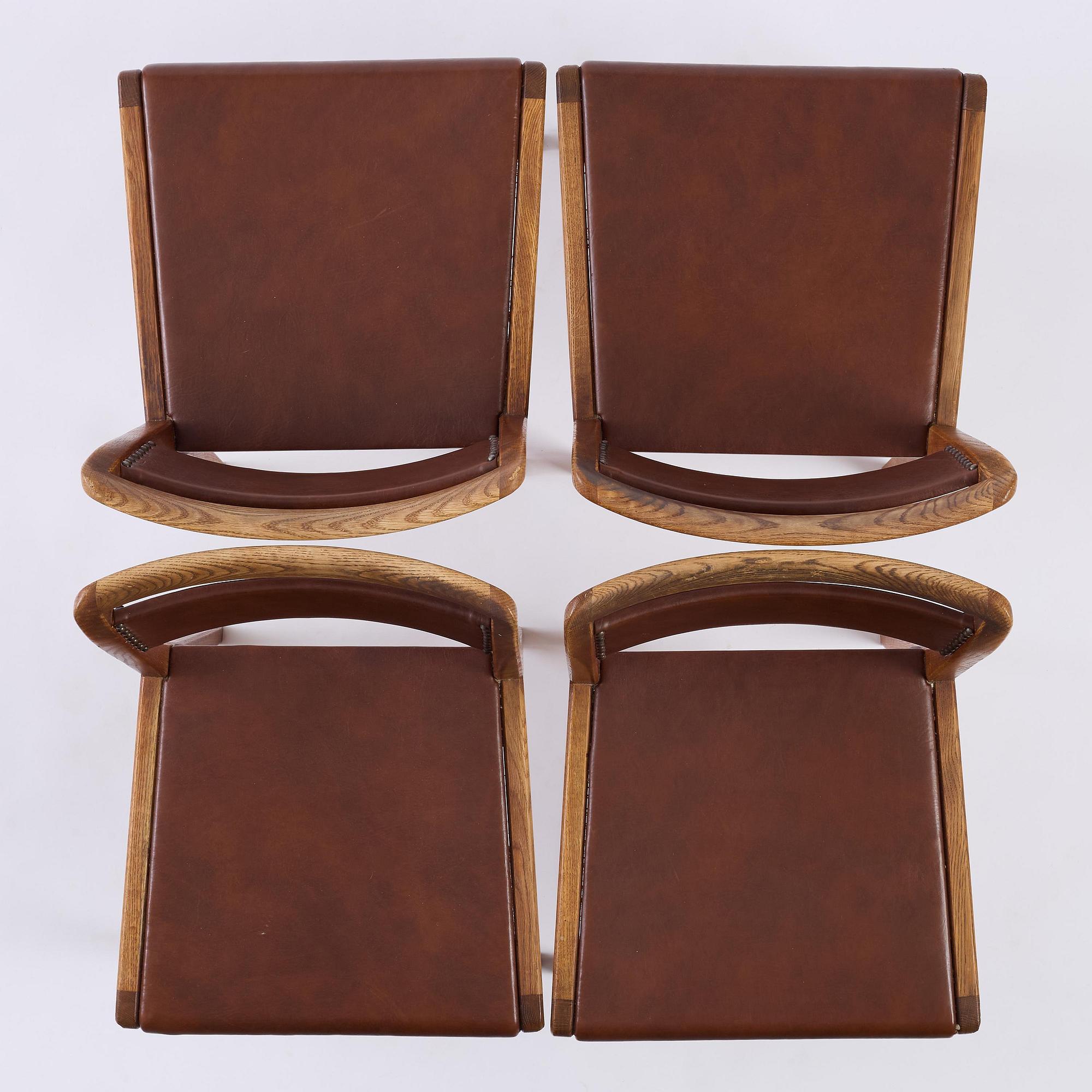 Axel Larsson, a rare set of four chairs, Svenska Möbelfabrikerna, Bodafors, 1940s-50s.