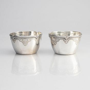 A French 20th century set of 24 pieces silver tableware, marks of Savary, Paris.