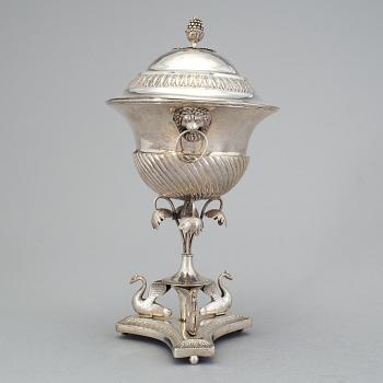 A Swedish 19th century silver sugar-bowl and cover, mark of Anders Lundqvist, Stockholm 1819.