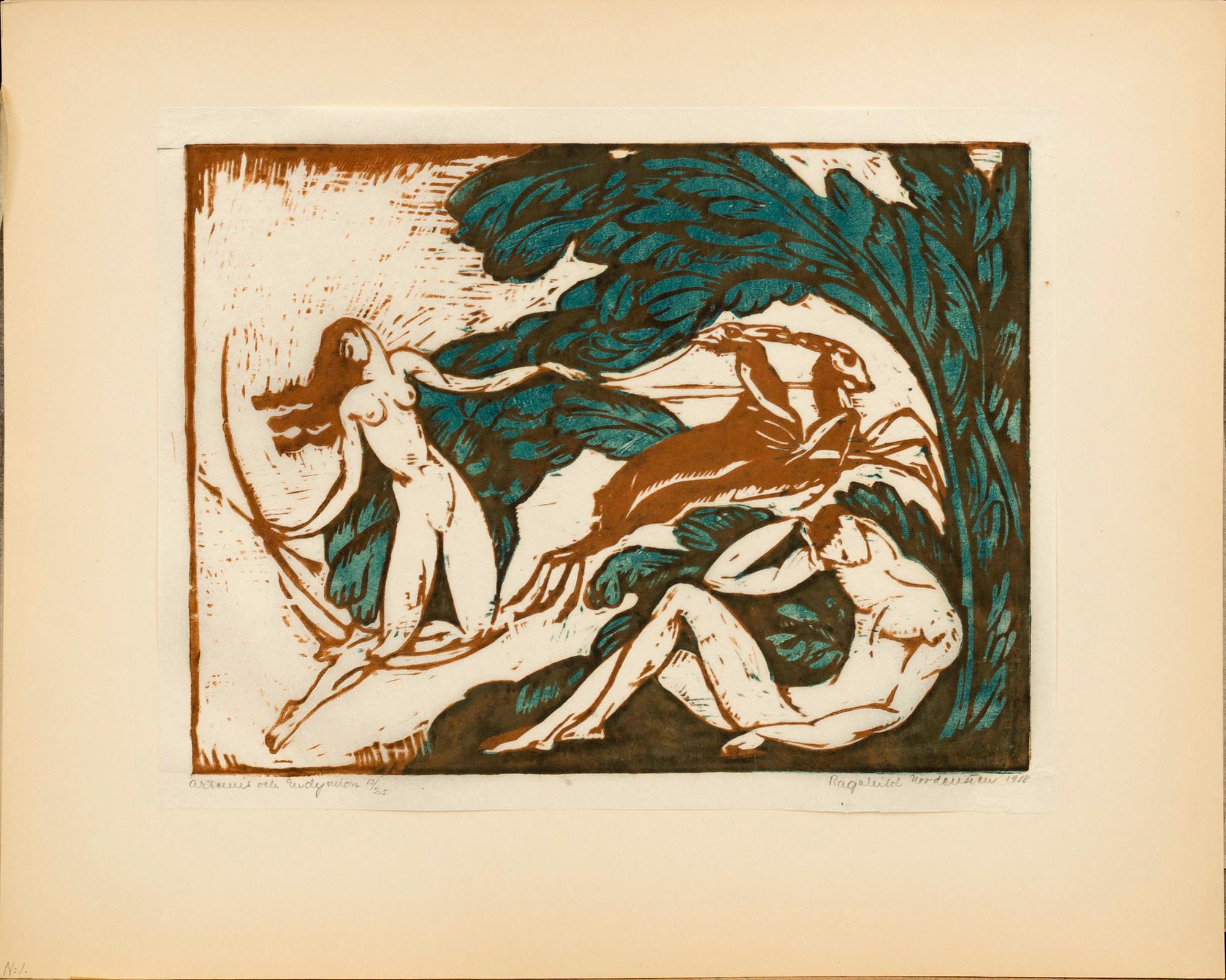 RAGNHILD NORDENSTEN, mapp med 7 träsnitt, signerade 13/25 1918.