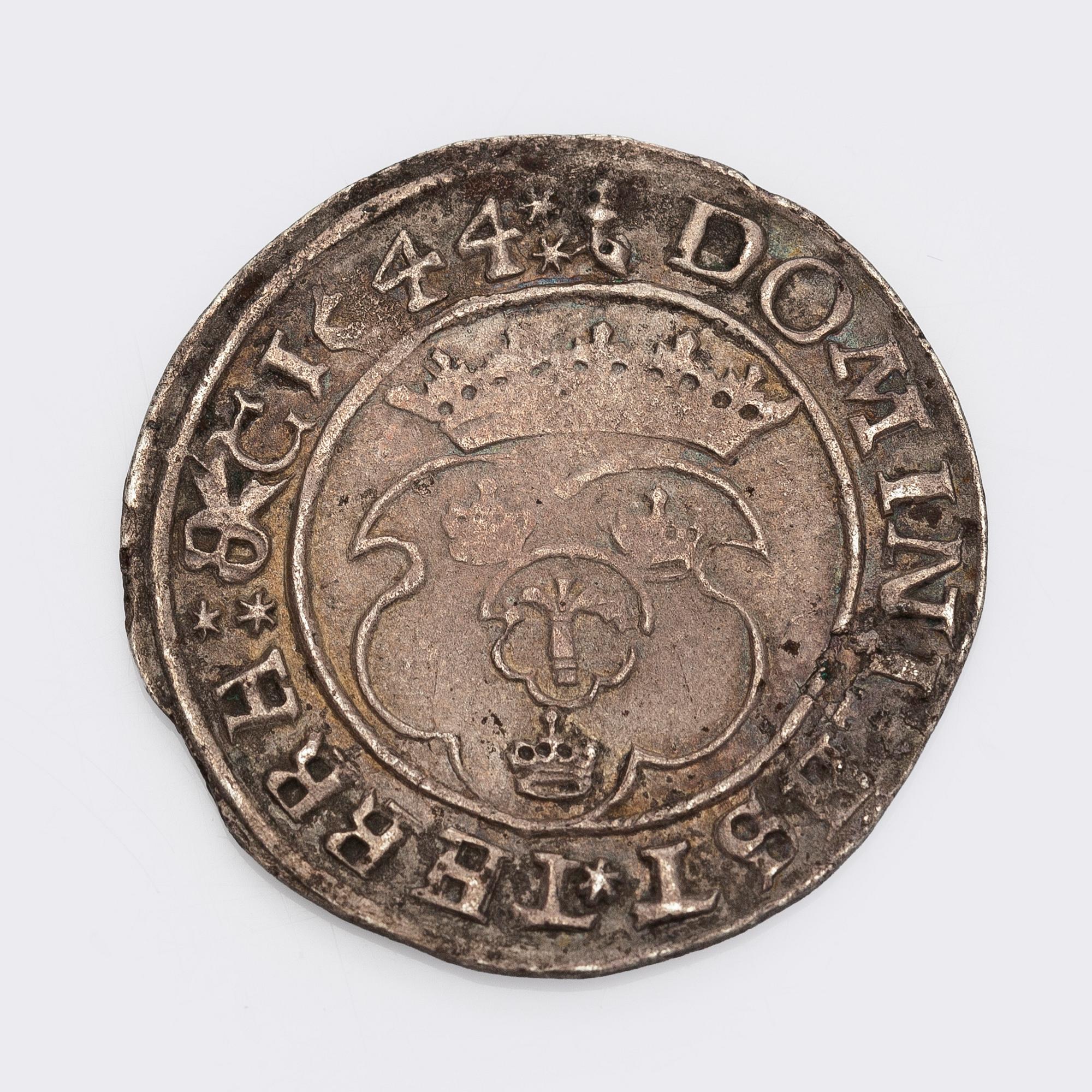 Coin, 1/2 mark, king Gustav Vasa, silver 1536-1560.
