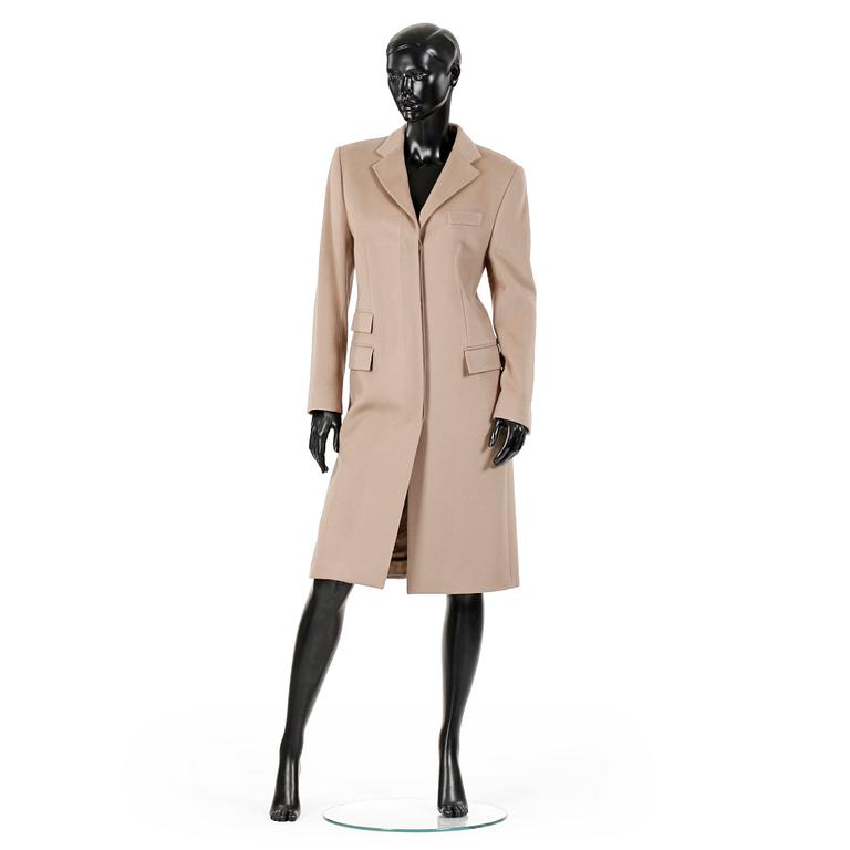 GUCCI, a beige wool and cashmere coat.