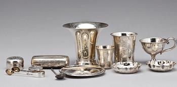 PARTI SILVER, 12 delar, 1800-1900-tal, vikt ca 545g.