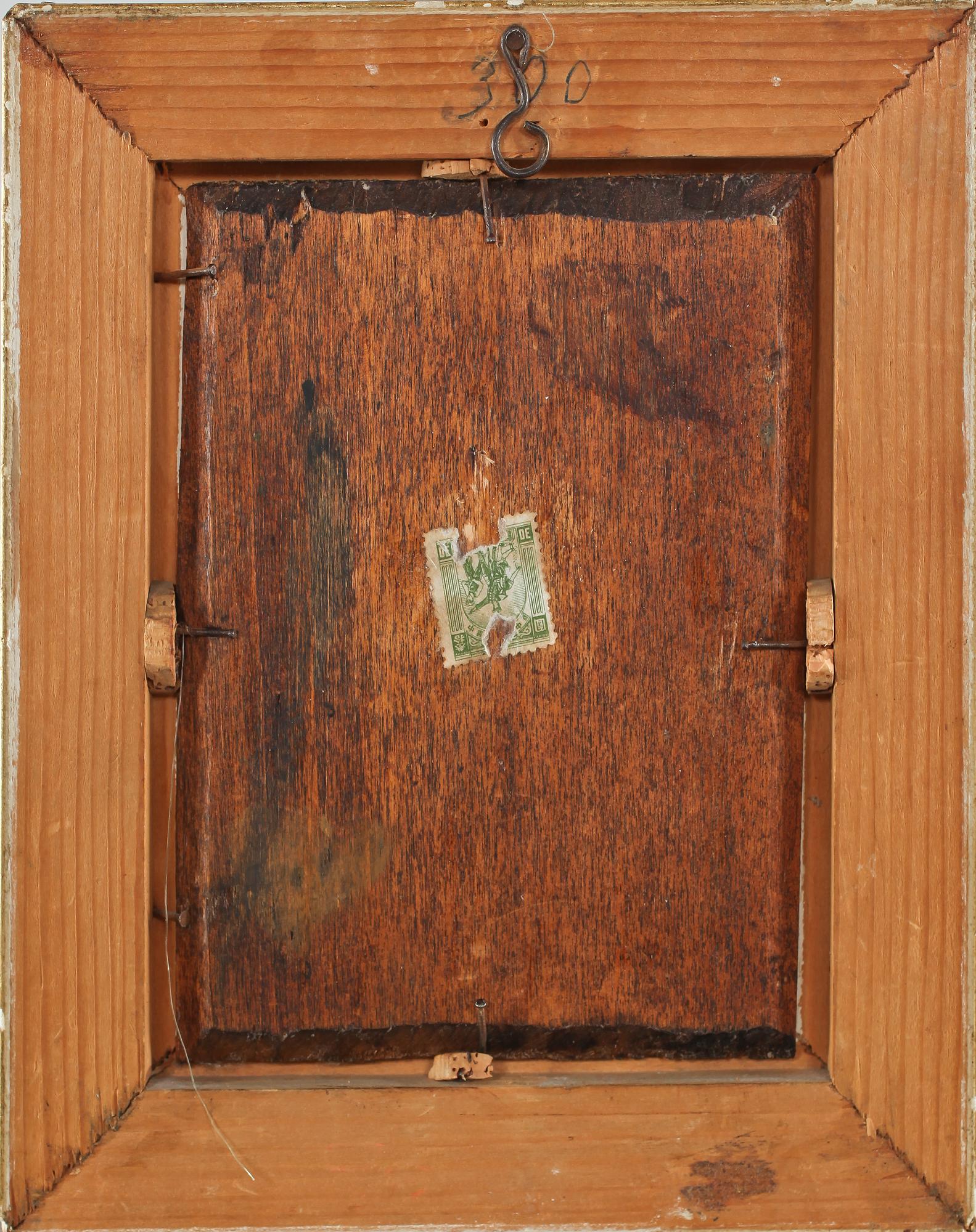 OKÄND KONSTNÄR, olja på pannå, 1800-tal.
