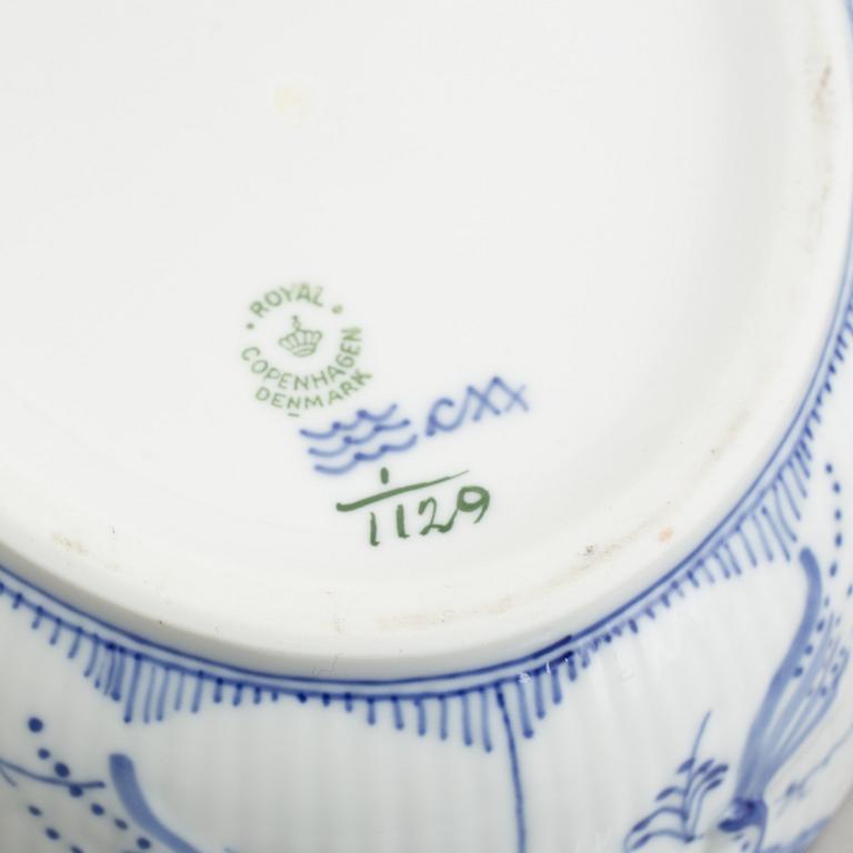 A 'Musselmalet' porcelain tureen with cover and a platter, Royal Copenhagen, Denmark 1957 and 1969-73.