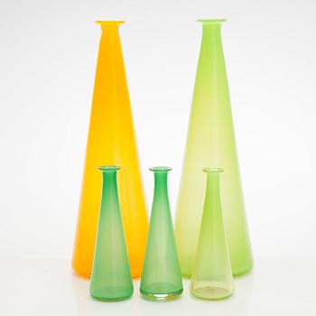 Nanny Still, karaffer, 5 st, "Tzarina", signerad Riihimäen Lasi O.Y. Nanny Still.