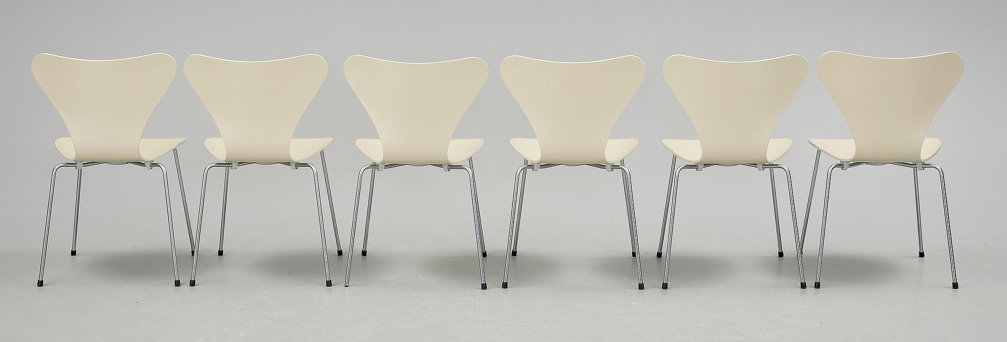 STOLAR, 6st. "Sjuan", Arne Jacobsen, Fritz Hansen.