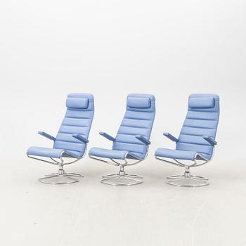Bruno Mathsson, 3 swivel chairs, "Minister", Mathsson International, designed in 1986.