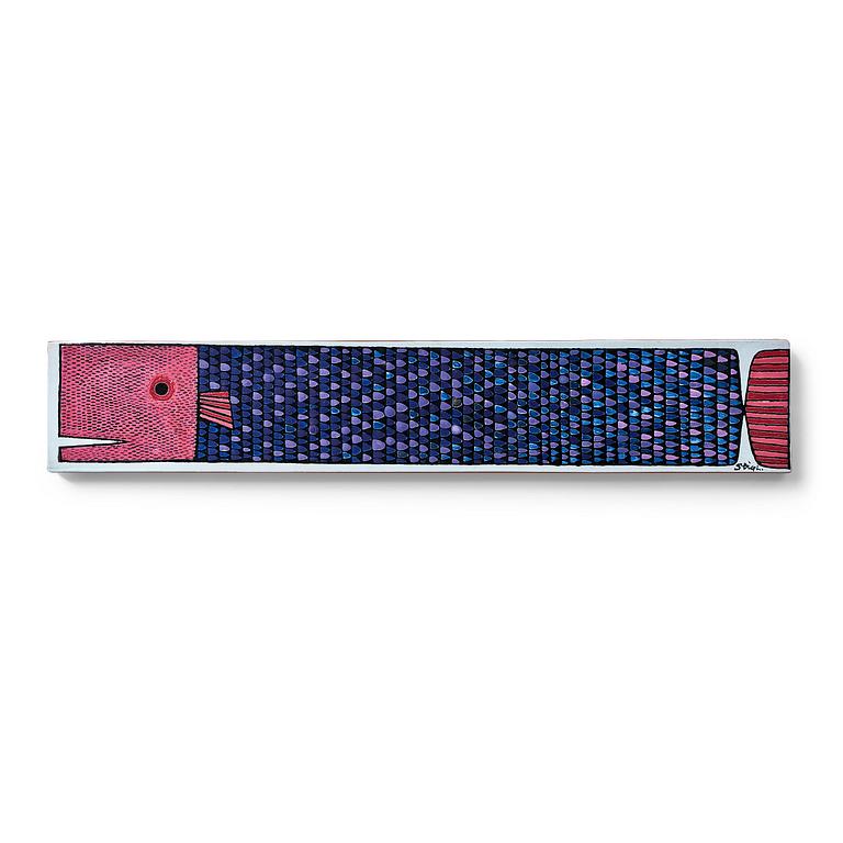Stig Lindberg, a faience wall plaque, Gustavsberg studio, Sweden 1950's, ed. 15/40.