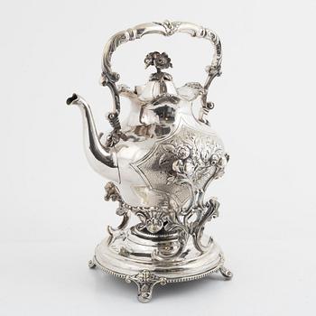 A silver plate heated beverage dispenser, late 19th Century.