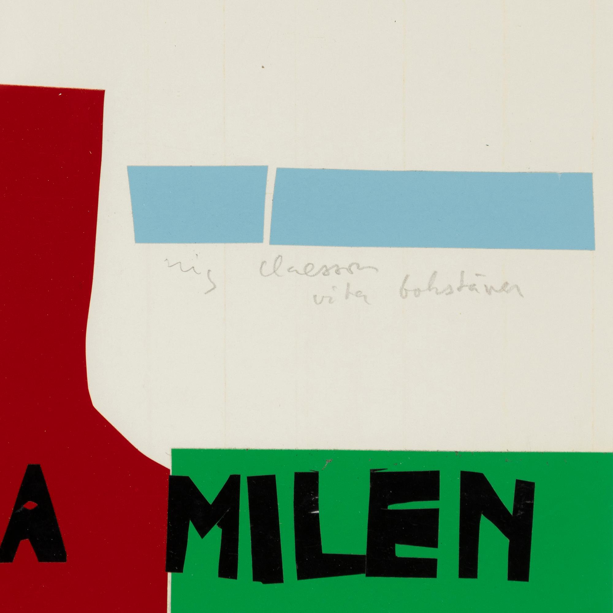 Stig Claesson, rejected cover for the book "Den extra milen".