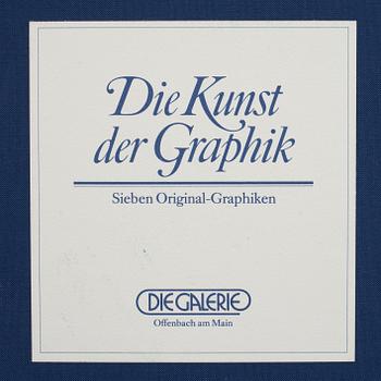 GRAFIK, 6 st, ur mappen "Die Kunst Der Graphik", Die Galerie, Offenbach am Main, signerade och numrerade 4339/10000.