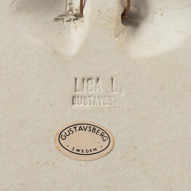 Lisa Larson, väggrelief och figurin, stengods, Gustavsberg.