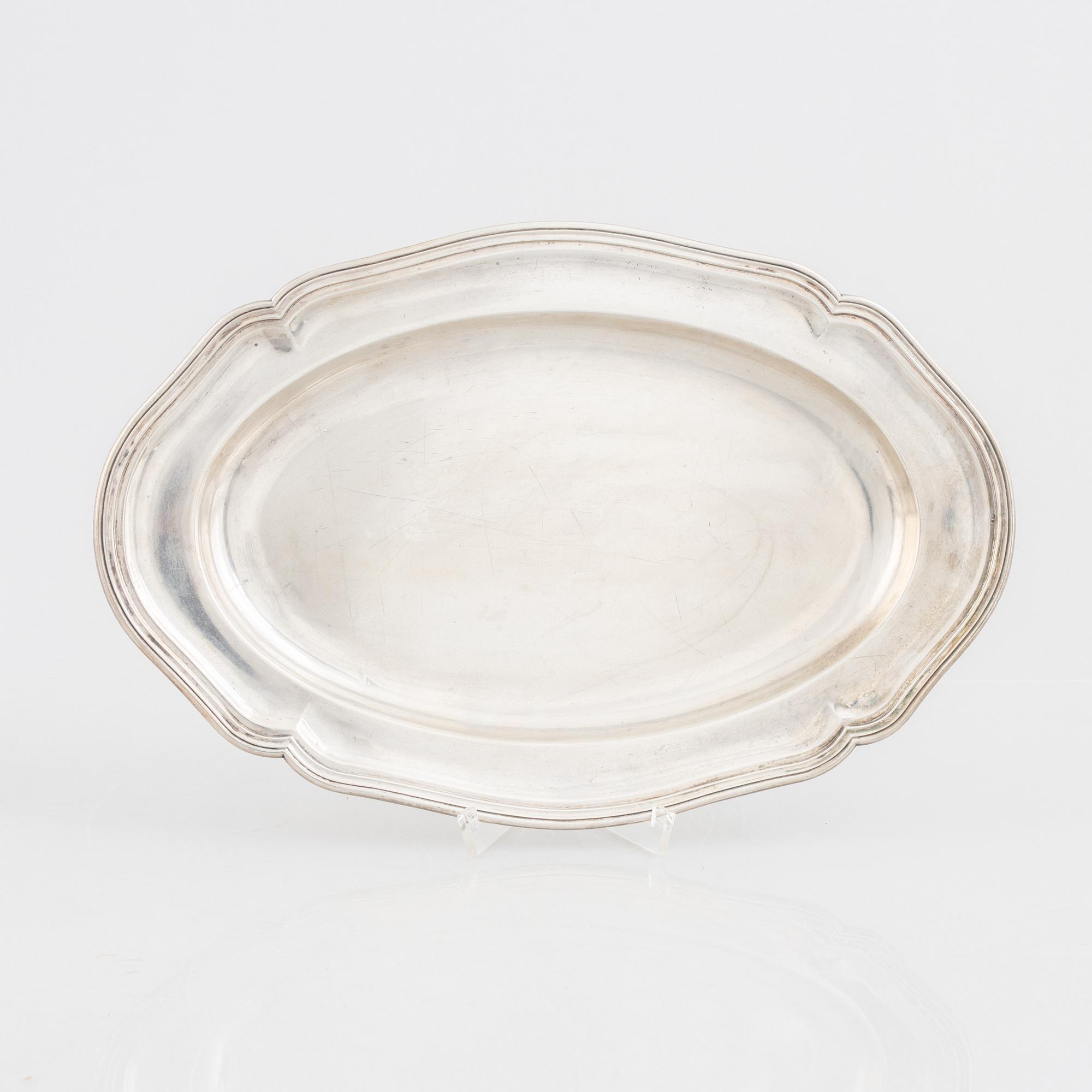 Serving dish, silver, Swedish import mark.