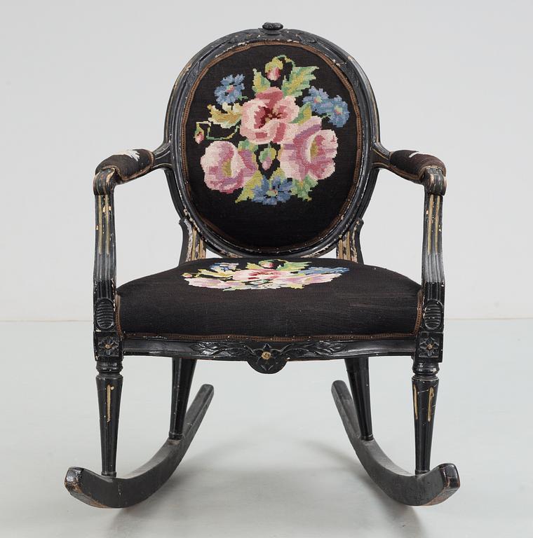 A Gustavian armchair/rocking chair by J. E. Höglander.