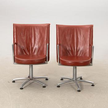 Foersom & Hiort-Lorenzen armchairs 6 pcs "Partner / EJ 70" for Erik Jørgensen Denmark, late 20th century.