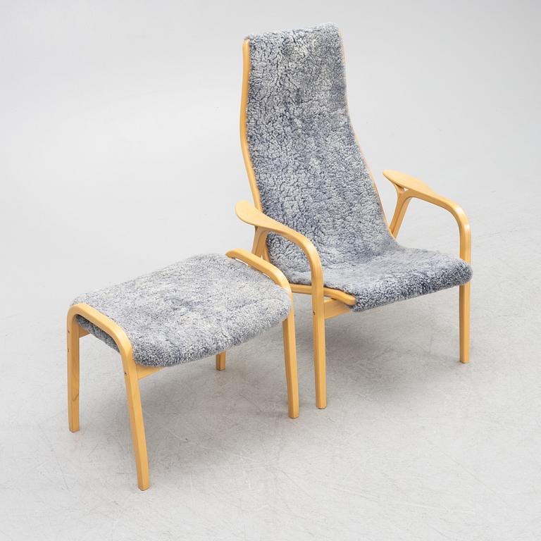 Yngve Ekström, a "Lamino" armchair with ottoman, Swedese, Sweden.
