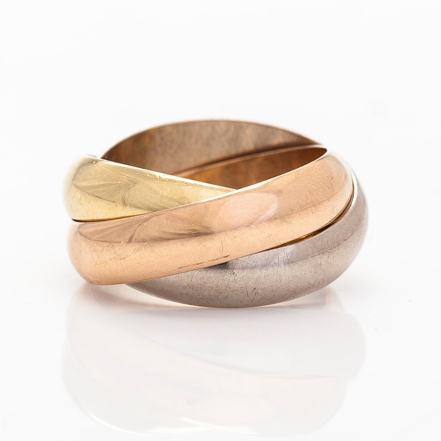 Cartier, ring "Trinity" 18K guld i tre färger.