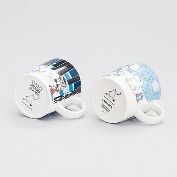 Muminmuggar, 9 st, porslin, Moomin Characters, Arabia.