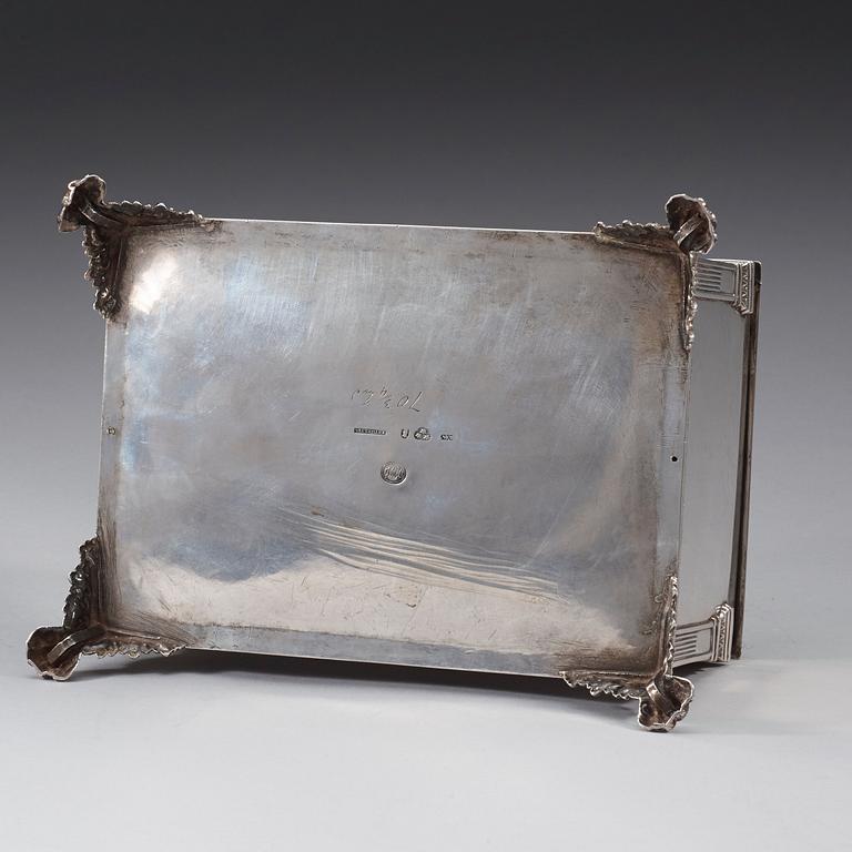 A Swedish 19th century silver sugar-casket, marks of Adolf Zethelius, Stockholm 1828.