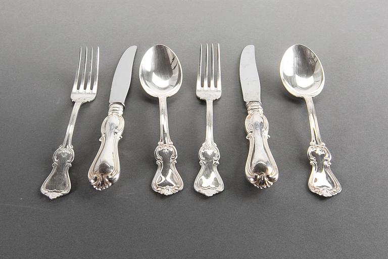 BESTICKSERVICE, 36 delar, silver. "Olga", GAB,  Eskilstuna, 1988/89.
