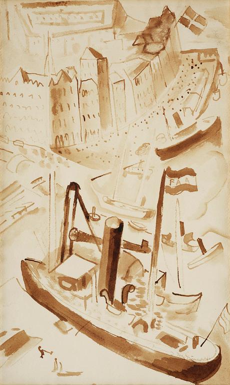 Isaac Grünewald, Motif from Skeppsbron.