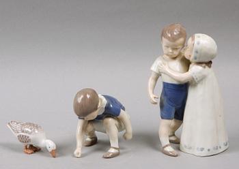 FIGURINER, 3 st, porslin, Bing & Gröndahl, 1900-talets andra hälft.