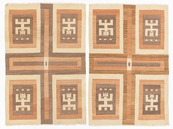 Rugs, a pair, oriental flatweave, approx. 180 x 120 cm.