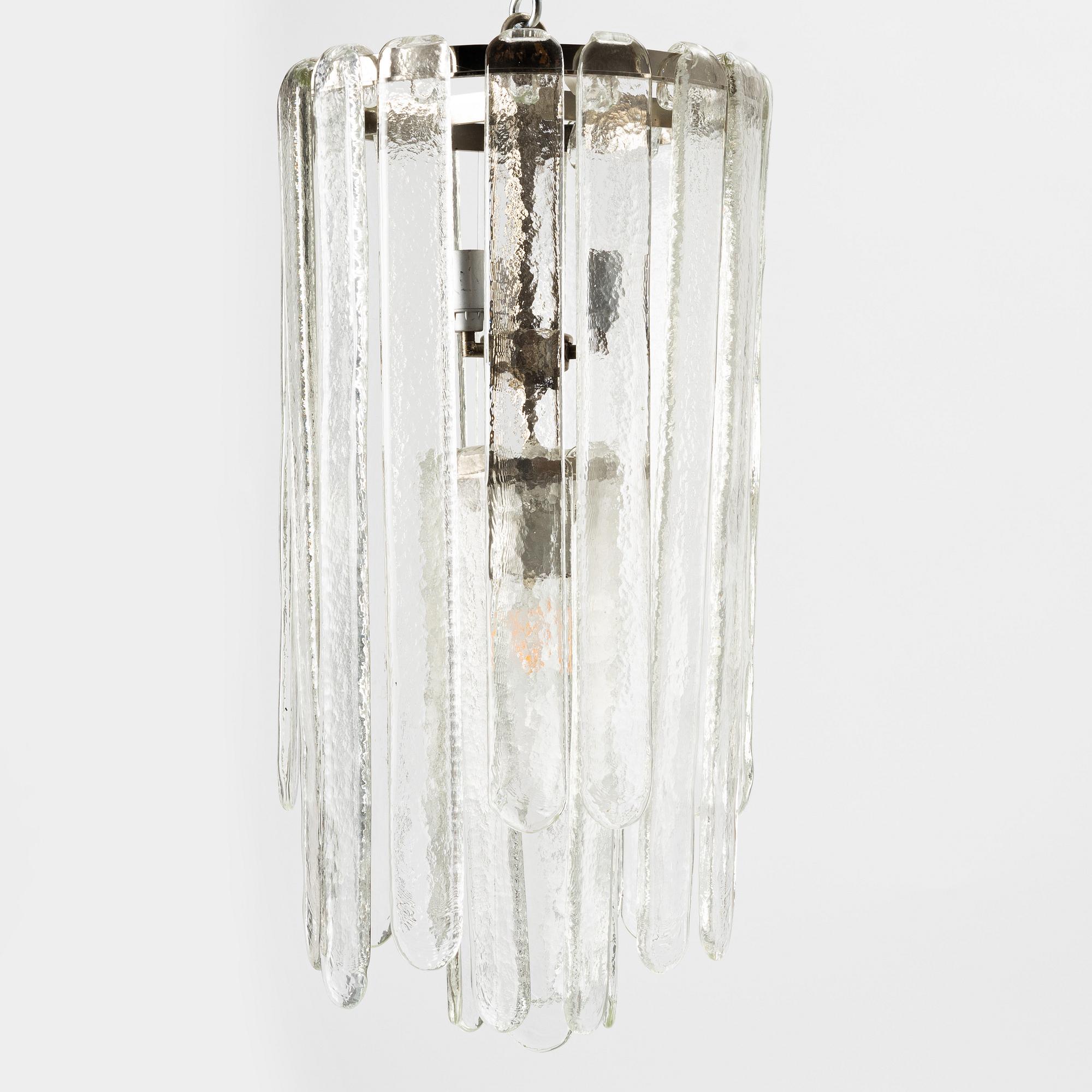 Carlo Nason, chandelier, "Cascade", Mazzega, Italy, 1970s.