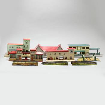 Eight 20th century train model accessories, Germany and England.