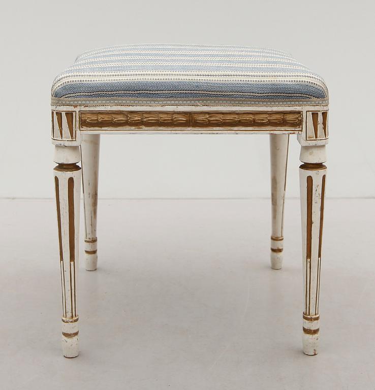TABURETT, gustaviansk stil, 1800-/1900-tal.
