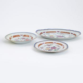 Servisdelar, 12 delar, porslin, Kina, Qianlong (1736-1795).