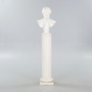 CARL CHRISTIAN CHRISTENSEN, a pedestal, signed and dated 1905, and a plaster bust, not signed.