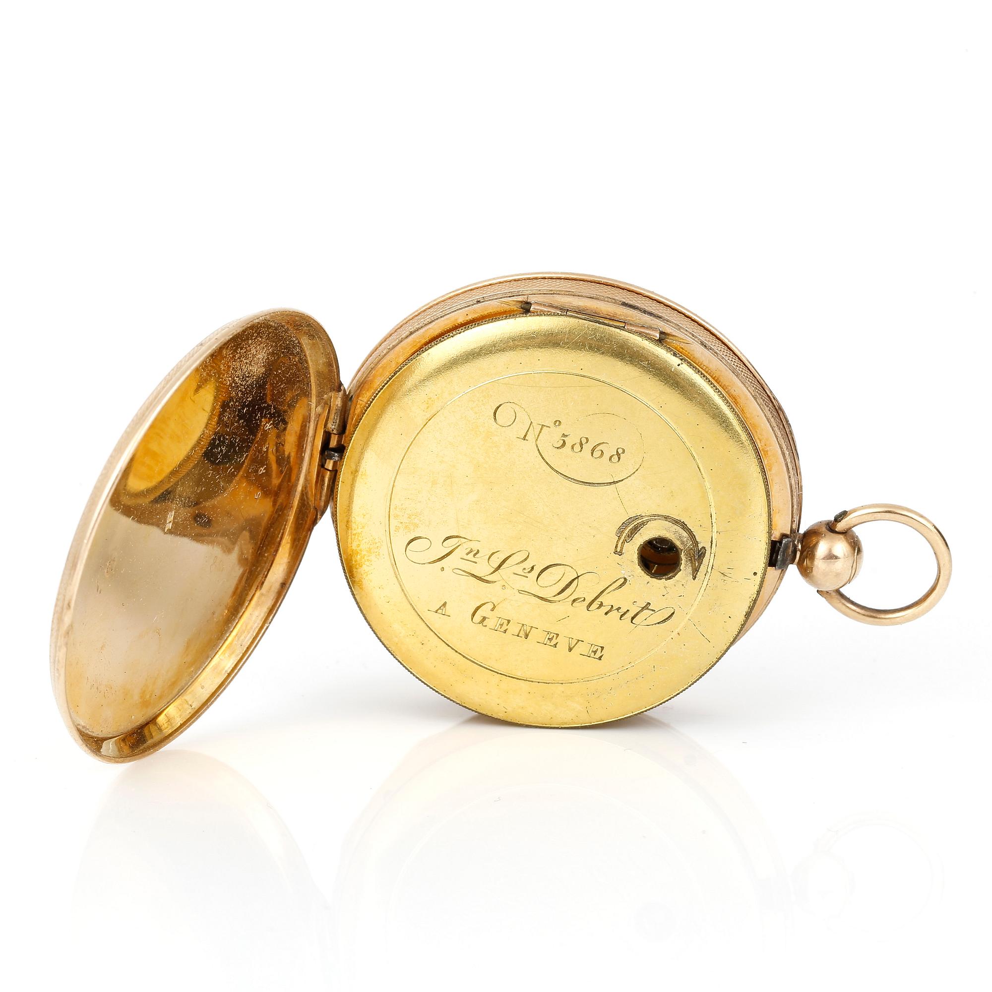 FICKUR, 8 k guld, Debrit, Genève, 1800-tal.