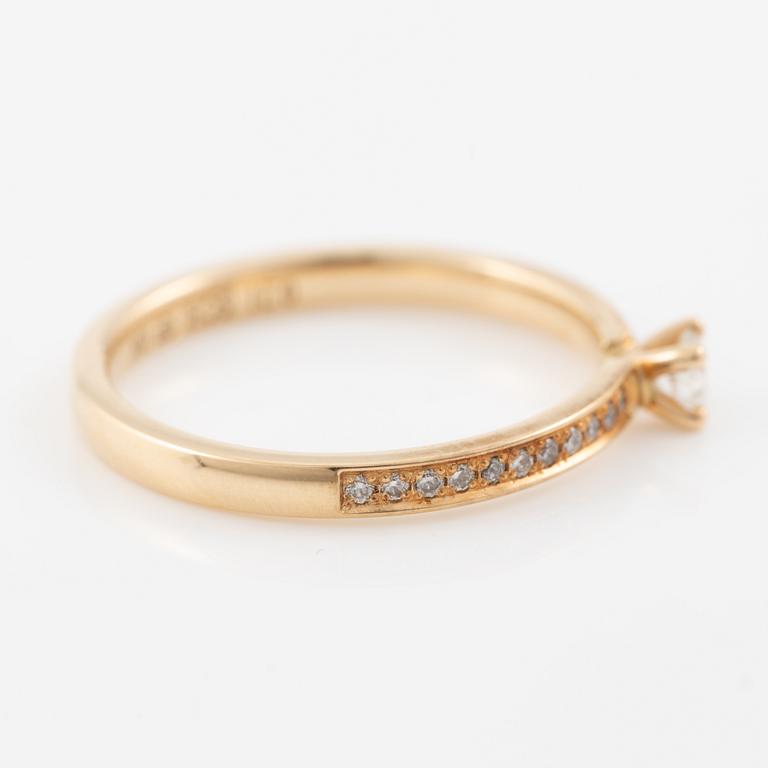 Wedding rings, a pair, Schalins, 18K gold with brilliant-cut diamonds.