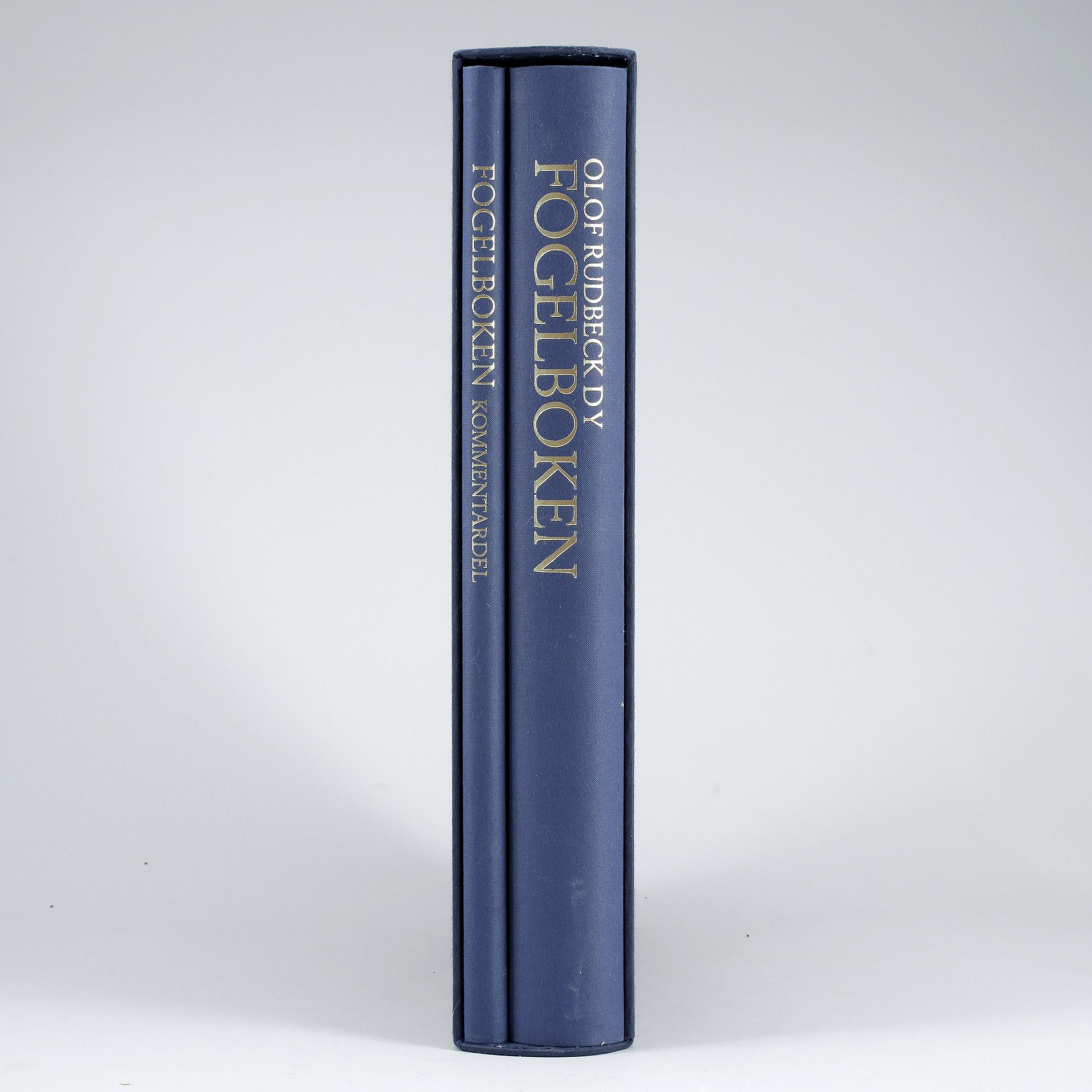 BÖCKER 2 vol MED PORTFÖLJ, faksimil efter "Olof Rudbeck dy:s Fogelboken". Nummer 451/1499, Coeckelberhs 1985-86.