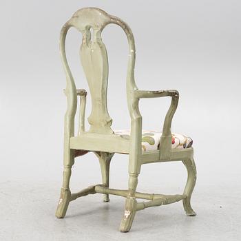 A Swedish rococo armchair, Stockholm, later part 18th century.