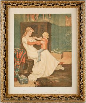 Albert Edelfelt · ALBERT EDELFELT, efter, litografiskt tryck, sekelskiftet 1900.
