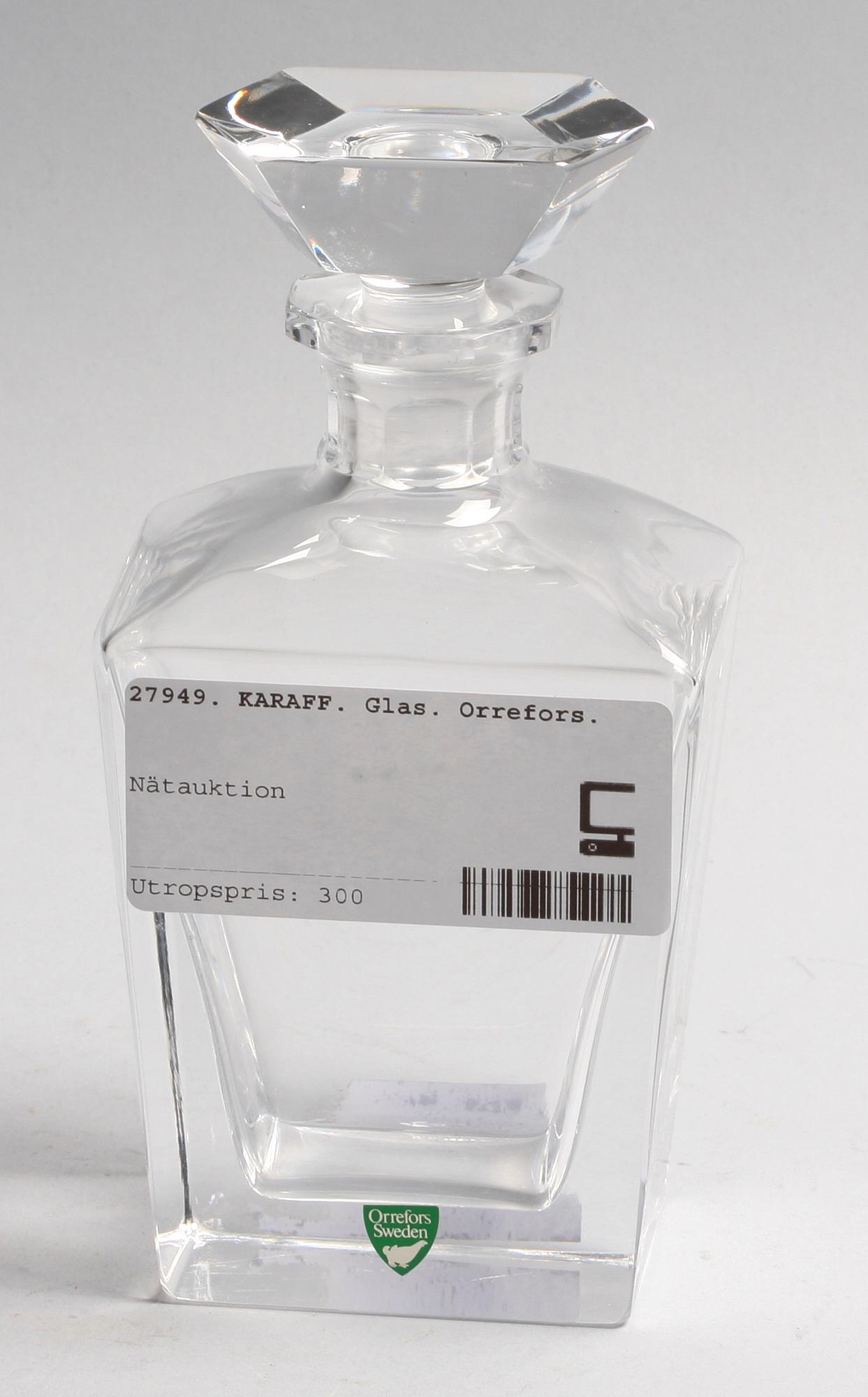 KARAFF, glas, Orrefors.