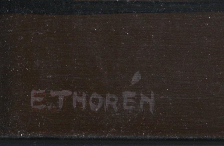 ESAIAS THORÉN, olja på pannå, sign.