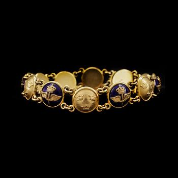 ARMBAND, gulmetall, 1900-tal.